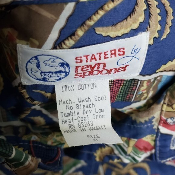 Reyn Spooner XL Tennis Players SS Single Stitch Button Front Made in Hawaii USA - Picture 4 of 6